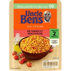 UNCLE BEN'S Riz micro-ondes Tomate et Huile d'Olive 2mn 250g