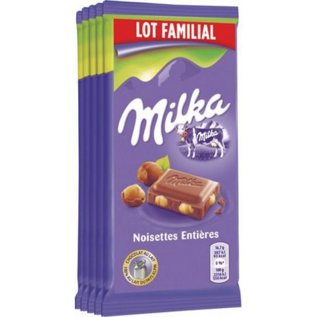 MILKA Noisettes Entières 100g x5 (lot de 5)