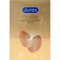 DUREX nude FEELING EXTRA sensation peau contre peau ultra fin x16