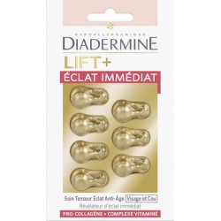 DIADERMINE Lift + Éclat Immédiat Soin Tenseur Anti-Âge Visage et Cou par 7 Capsules (lot de 3)