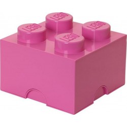 LEGO Storage Brick With 4 Knobs, in Medium Pink