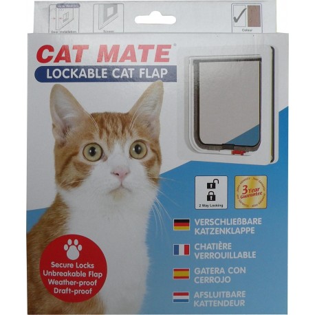 Pet Mate CHATIERE VERROUILLABLE BLANC