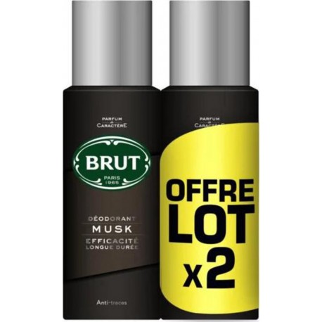 Brut Déodorant Homme Spray Musk 2x200ml 400ml x2 bombes 200ml