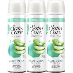 Gillette Gel à raser Satin Care 3x200ml l'aérosol 600ml