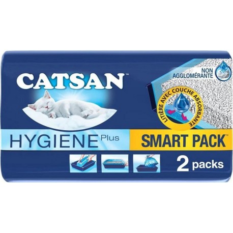 CATSAN SMART PACK LITIÈRE POUR CHAT x2 PAQUETS 2x4L - 8L