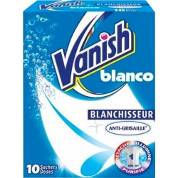 Vanish Blanco Blanchisseur Anti-Grisaille 10 sachets (lot de 8 soit 80 sachets)