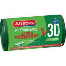Alfapac Sacs poubelle Coulissac 30L les 20 sacs