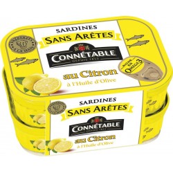 CONNETABLE Sardines sans arêtes au citron à l'huile d'olive vierge extra 2x280g 560g