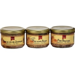 JM BEDOURA Pâtés 3 recettes sélection 'pur porc' les 3 pots de 180g