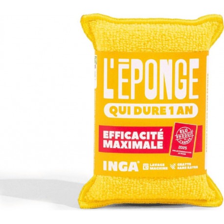 INGA Éponge Lavable Grattante jaune
