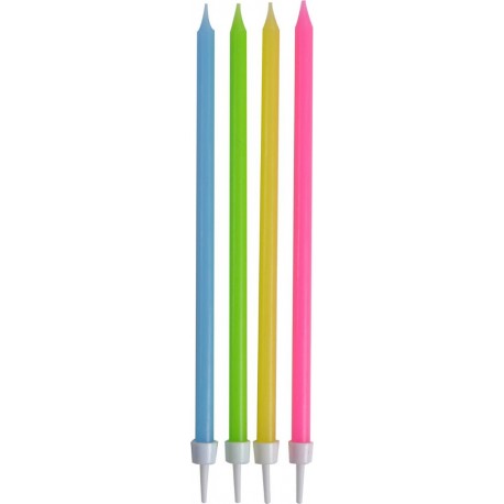 1001KDO Set De 16 Longues Bougies D Anniversaire 14.5 Cm Multicolore
