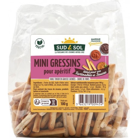 SUD&SOL Mini gressins pour apéritif