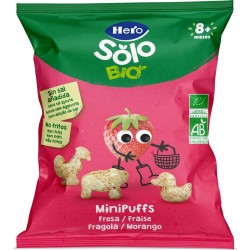 HERO SOLO Snacks dès 8 mois Fraise Bio MiniPuffs sans sel ajouté non frits