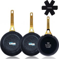 BRIEBE Batterie de cuisine Set 3 Poêles FP1145 Induction 18-20-24cm