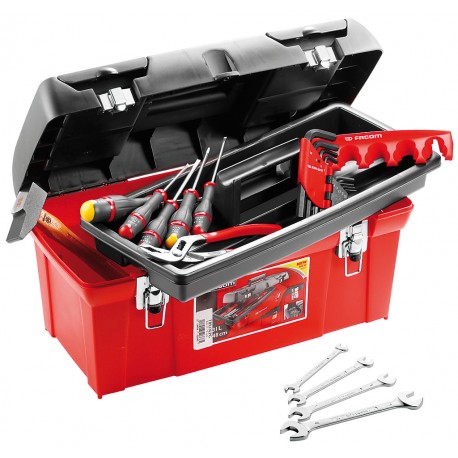 Caisse à outils polypropylène Facom + 20 pièces