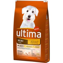 Ultima Croquettes Chiens Adult Mini 1-10 Kg Poulet Riz Grand Format 7,5Kg