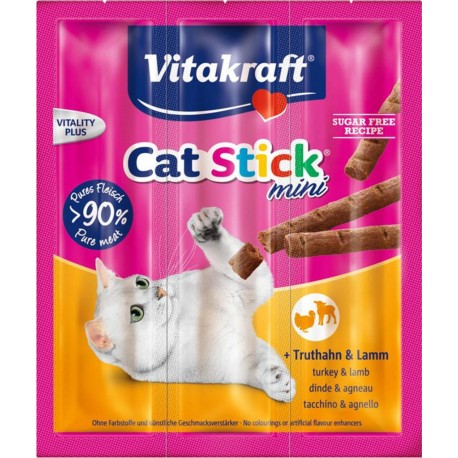 Vitakraft Cat Stick Mini Dinde et Agneau Pour Chat 18g (lot de 8)