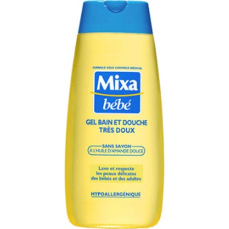 Mixa Bébé gel Bain et Douche Très Doux Sans Savon à l’Huile d’Amande Douce 200ml (lot de 4)