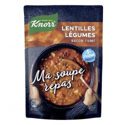 Knorr Ma Soupe Repas Lentilles Légumes Bacon Fumé 37,5cl (lot de 4)