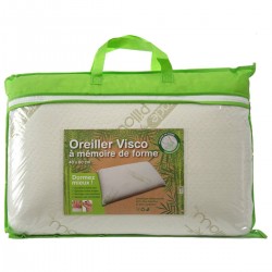 Le Linge De Jules Oreiller ergonomique 40x60 A mémoire de forme - Anti-allergique Fibre de bambou (lot de 2)