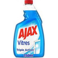 Ajax Nettoyant vitres triple action 100% sans traces la recharge de 750ml