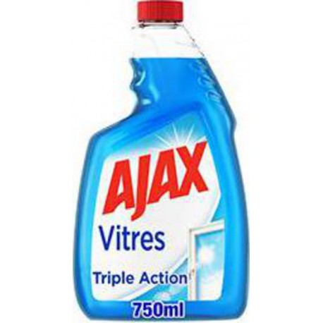 Ajax Nettoyant vitres triple action 100% sans traces la recharge de 750ml