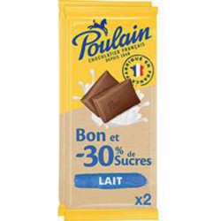 Poulain Chocolat au lait -30% de sucres les 2 tablettes 85g
