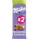 MILKA LAIT NOISETTES 2X100G CHOCOLATS TABLETTE TABLETTES FAMILIALES