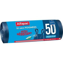 Alfapac Sac Poubelle à Poignées 10x50L (lot de 3)