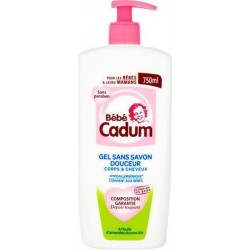Cadum Bébé Gel Sans Savon Douceur Corps et Cheveux 750ml