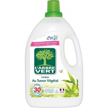 L'Arbre Vert L’Arbre Vert Hypoallergénique Lessive au Savon Végétal 2L (lot de 2)