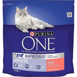 Purina One Croquettes Chat Adulte Saumon 1,5Kg (lot de 6)