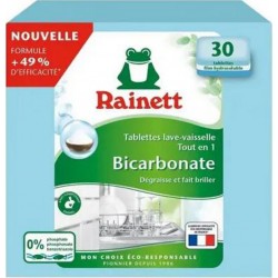 Rainett Tablettes lave-vaisselle tout en 1 bicarbonate la boîte de 30 tablettes - 600g