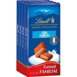 Lindt Chocolat Lait Extra Fin 4x100g 400g