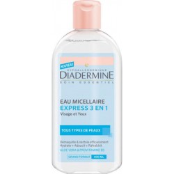 DIADERMINE Eau Micellaire Express 3 en 1 Visage et Yeux Tous Types de Peaux 400ml (lot de 3)