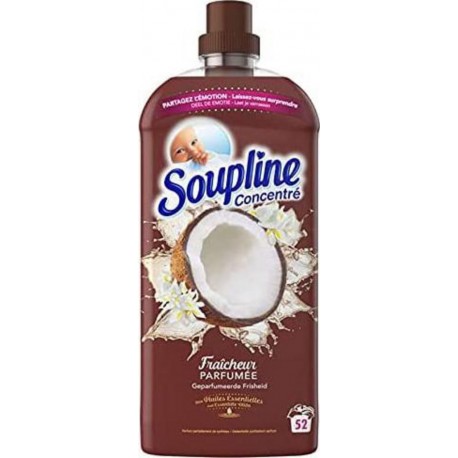 SOUPLINE Adoucissant Assouplissant - Concentré - Fraîcheur parfumée - Coco x52 1,2L
